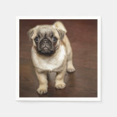 Mops Brown Dog Foto Serviette (Vorderseite)