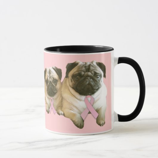 Mops-Brustkrebs-Tasse Tasse (Rechts)