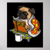 Mops Buch Lesen Lover Dog Niedlich Haustier Poster (Vorne)