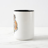 Mops Buch Lesen Lover Dog Niedlich Haustier Zweifarbige Tasse (Mittel)