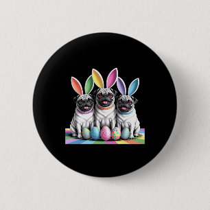 Mops Bunny Pals Osterspass! Niedliche Hunde Frühli Button