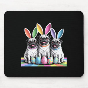 Mops Bunny Pals Osterspass! Niedliche Hunde Frühli Mousepad