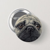 Mops Button - "Pugshot" (Vorne & Hinten)