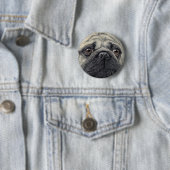 Mops Button - "Pugshot" (Beispiel)