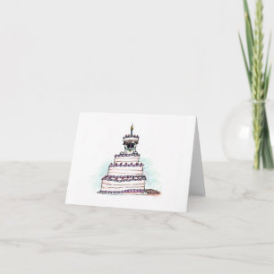 Mops Cake Birthday Card - Design von Cole Goco Karte