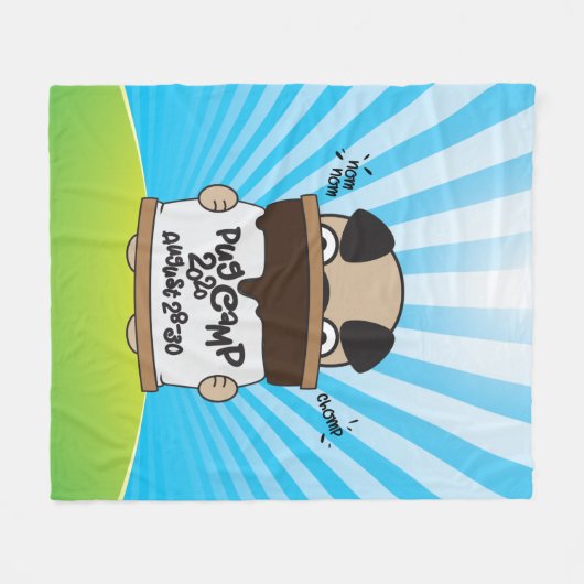 Mops Camp 2020 S'more Design Fleecedecke (Vorderseite (Horizontal))