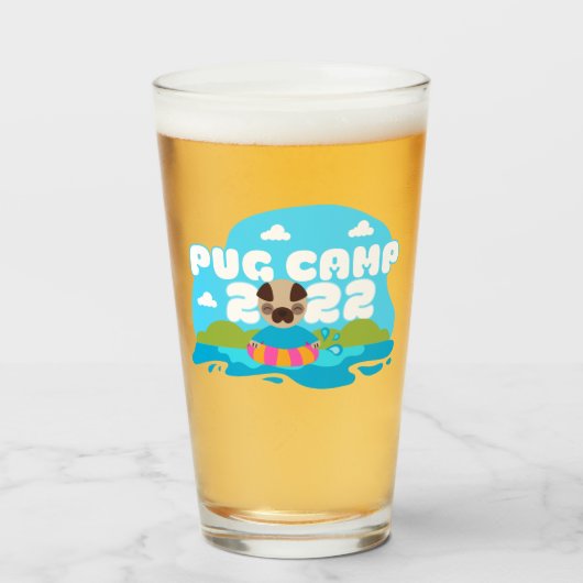 Mops Camp 2022 Pint Glass Glas (Vorne (Gefüllt))