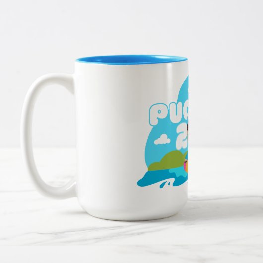 Mops Camp 2022 Zwei-Tone-Tasse Zweifarbige Tasse (Links)