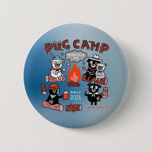 Mops Camp 2024 Button - Ombre (Vorderseite)