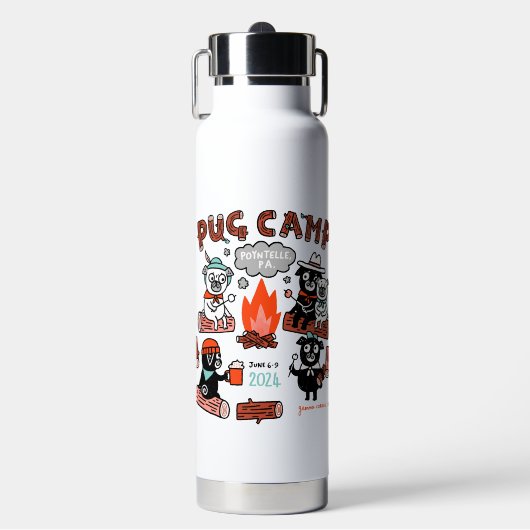 Mops Camp 2024 Wasserflasche Trinkflasche (Vorderseite)