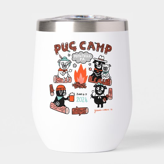 Mops Camp 2024 Wine Tumbler - White (Vorderseite)