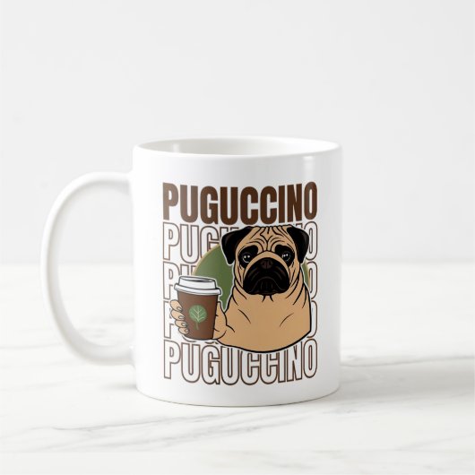 Mops Cappuccino Kaffeetasse (Links)