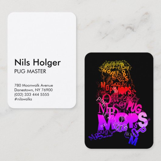 Mops Cards Visitenkarte (Vorne/Hinten)