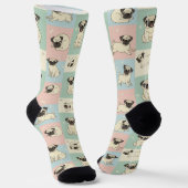 Mops-Cartoon-Muster Socken (Gewinkelt)