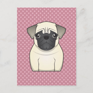 Mops Cartoon Postkarte