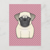 Mops Cartoon Postkarte (Vorderseite)