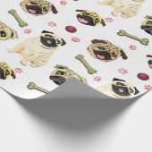 Mops Celebration Wrapping Paper Geschenkpapier (Ecke)
