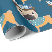 Mops Chanukkas Dreidel (kundengerecht) Geschenkpapier (Rolleneckpunkt)