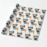 Mops Chanukkas Dreidel (kundengerecht) Geschenkpapier<br><div class="desc">Feiern Sie Chanukah mit unserem entzückenden dreidel Mops!</div>