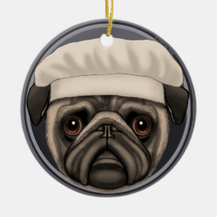Mops-Chef Keramikornament