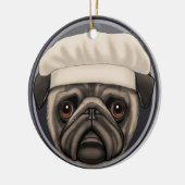 Mops-Chef Keramikornament (Links)