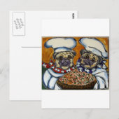 Mops-Chef Postkarte (Vorne/Hinten)