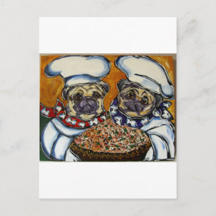 Mops-Chef Postkarte