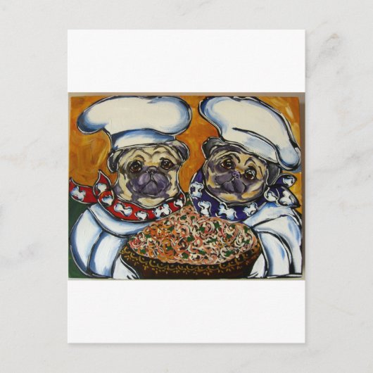 Mops-Chef Postkarte (Vorderseite)