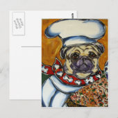 Mops-Chef Postkarte (Vorne/Hinten)