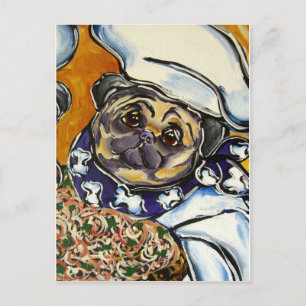 Mops-Chef Postkarte