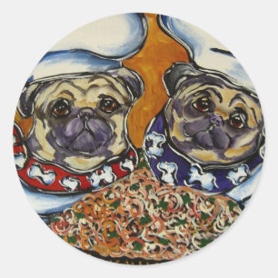 Mops Chef Runder Aufkleber