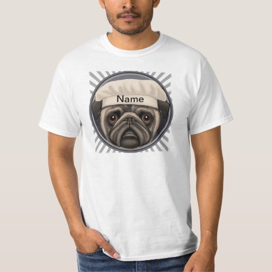 Mops-Chef-T-Shirt T-Shirt (Vorderseite)