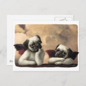 Mops Cherubs Inspiriert von Raphael Postkarte (Vorne/Hinten)