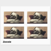 Mops Cherubs Inspiriert von Raphael Rechteckiger Aufkleber (Blatt)