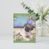 MOPS CHRISTMAS FEIERTAGSPOSTKARTE (Stehend Vorderseite)