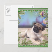 MOPS CHRISTMAS FEIERTAGSPOSTKARTE (Vorne/Hinten)