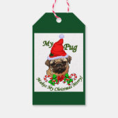Mops Christmas MERRY Geschenkanhänger (Rückseite)
