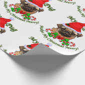 Mops Christmas Merry Geschenkpapier (Ecke)