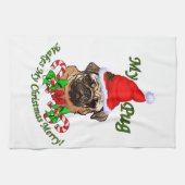 Mops Christmas Merry Handtuch (Horizontal)