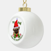 Mops Christmas Merry Keramik Kugel-Ornament (Rechts)