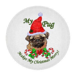 Mops Christmas Merry Schneidebrett