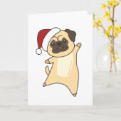 Mops Christmas Snow Winter Animals Dogs Karte (Gelbe Blume)