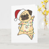 Mops Christmas Snow Winter Animals Dogs Karte (Gelbe Blume)