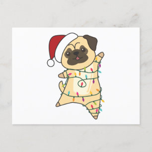 Mops Christmas Snow Winter Animals Dogs Postkarte