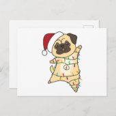 Mops Christmas Snow Winter Animals Dogs Postkarte (Vorne/Hinten)