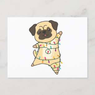 Mops Christmas Snow Winter Animals Dogs Postkarte