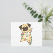 Mops Christmas Snow Winter Animals Dogs Postkarte (Stehend Vorderseite)
