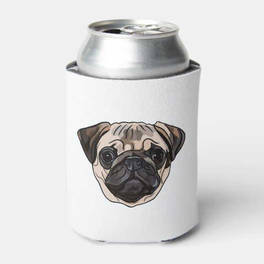 Mops Classic T - Shirt Dosenkühler (Kanne Vorderseite)