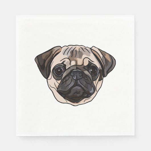 Mops Classic T - Shirt Serviette (Vorderseite)