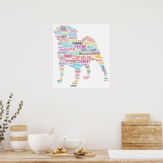 Mops Cloud Poster (Küche)